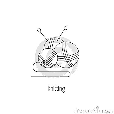 Knitting line icon Vector Illustration