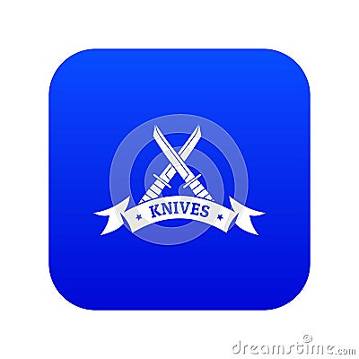 Knive shop icon blue vector Vector Illustration