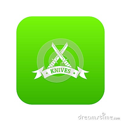 Knive shop icon green vector Vector Illustration