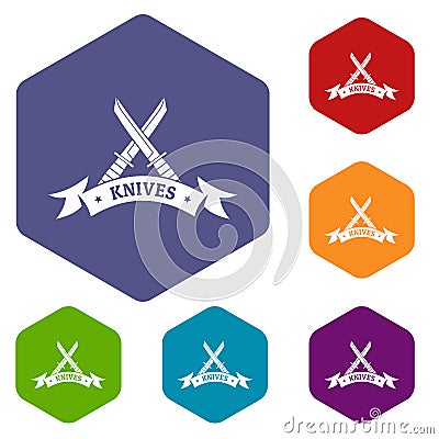 Knive shop icons vector hexahedron Vector Illustration