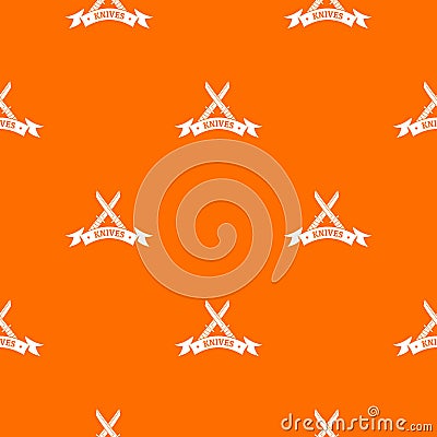 Knive shop pattern vector orange Vector Illustration