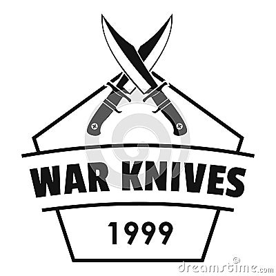 Knive war logo, simple black style Vector Illustration