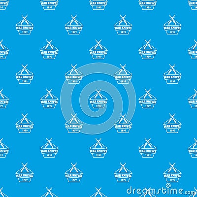 Knive war pattern vector seamless blue Vector Illustration