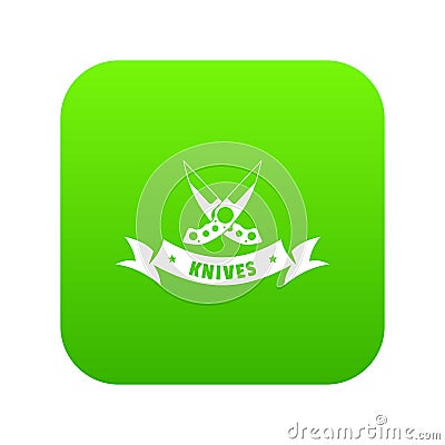 Knive weapon icon green vector Vector Illustration