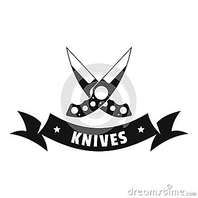 Knive weapon logo, simple black style Vector Illustration