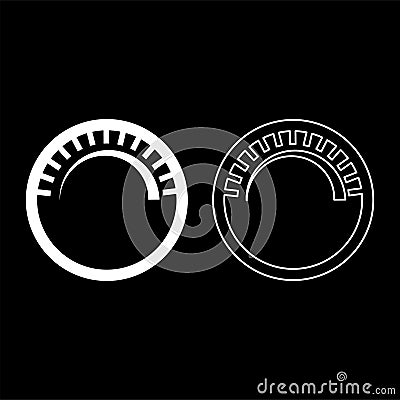 Knob regulation handle variation value regulating sign regulate level concept tuning button set icon white color vector Vector Illustration