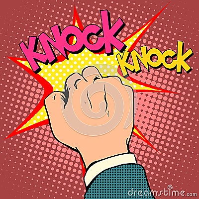 Knock door hand Vector Illustration