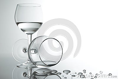 Knocked over a glass Stock Photo