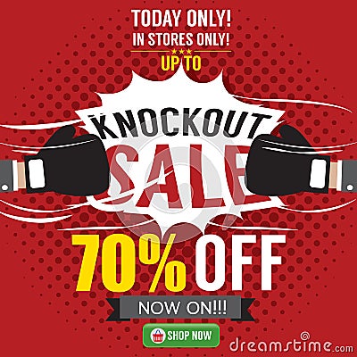 Knockout Sale Promotion. Vector Illustration