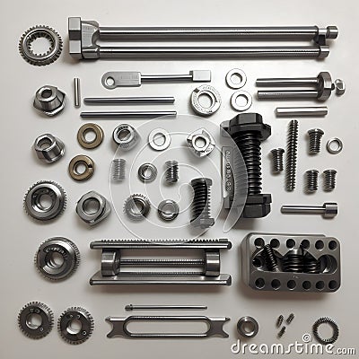 Car Engine Parts Layout Stock Photo