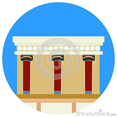 Knossos palace at Crete, Greece. Travel concept Vector Illustration