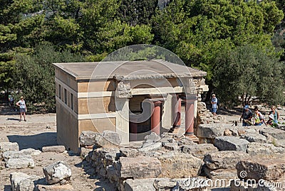 Knossos Palace - North Lustral Basin Editorial Stock Photo