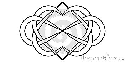 Knot of hearts and infinity sign, vector sign symbol infinite and eternal love Vector Illustration