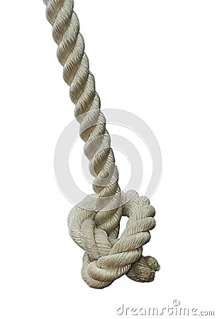 The knot on the rope on an isolated background Stock Photo