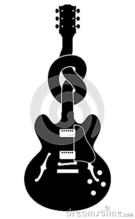 Knotted guitar Vector Illustration