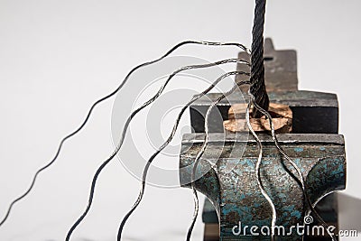 Rigging wire rope eye splice Stock Photo