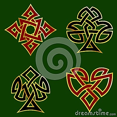 Knotwork card suits Stock Photo
