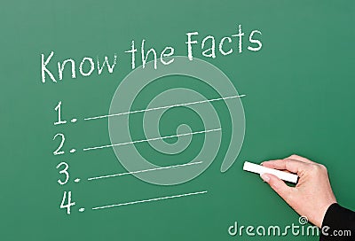 Know the facts check list Stock Photo