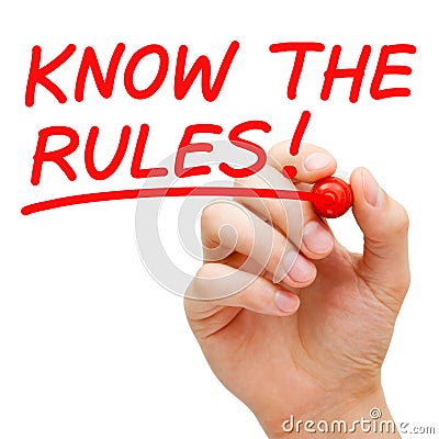 Know The Rules Stock Photo