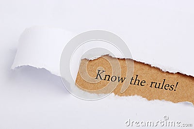 Know the rules! Stock Photo