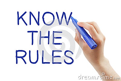 Know The Rules Stock Photo