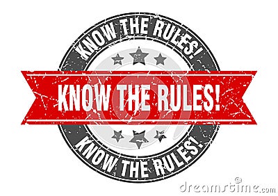 know the rules stamp Vector Illustration