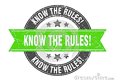 know the rules stamp Vector Illustration