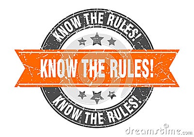 know the rules stamp Vector Illustration