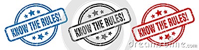 know the rules stamp. know the rules round isolated sign. Vector Illustration