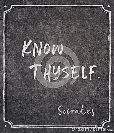 Know thyself Socrates quote Stock Photo