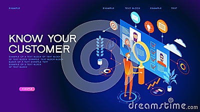 Know your customer web banner Vector Illustration