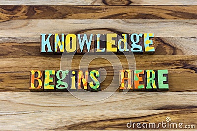 Knowledge begin here with education learning results Stock Photo