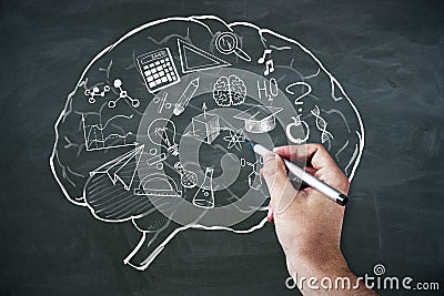 Knowledge and brainstorm concept Stock Photo