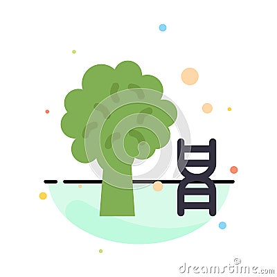 Knowledge, Dna, Science, Tree Abstract Flat Color Icon Template Vector Illustration