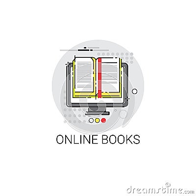 Knowledge Elearning Education Online Books Icon Vector Illustration