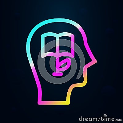 Knowledge, head, book nolan icon. Simple thin line, outline vector of bioengineering icons for ui and ux, website or mobile Stock Photo