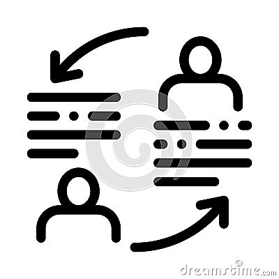 Knowledge sharing icon vector outline illustration Vector Illustration