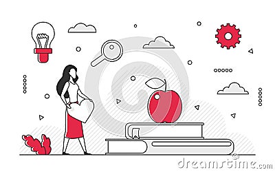 Knowledge and skills development process Vector Illustration