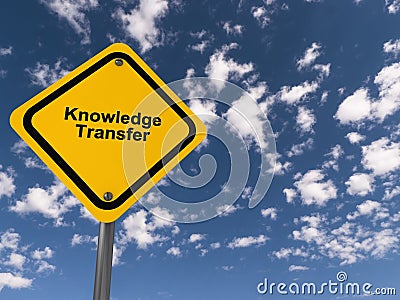 knowledge transfer traffic sign on blue sky Stock Photo