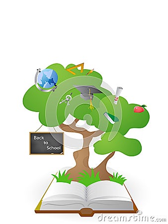 Knowledge tree from book Vector Illustration