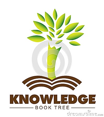 Knowledge tree book logo Stock Photo