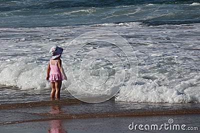 Cronulla Beach-The child faced the sea Stock Photo
