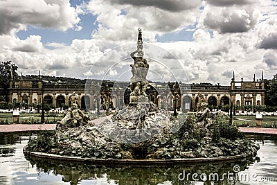 Weikersheim castle fountain Stock Photo