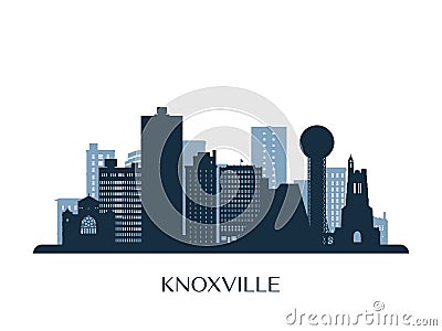 Knoxville skyline, monochrome silhouette. Vector Illustration