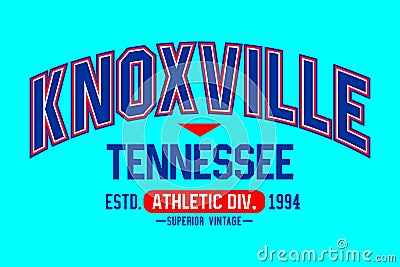 Knoxville Tennessee athletic vintage design typography printed t shirt vector illustration Vector Illustration