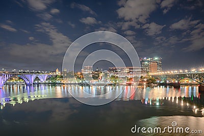 Knoxville, Tennessee City Skyline at night Stock Photo