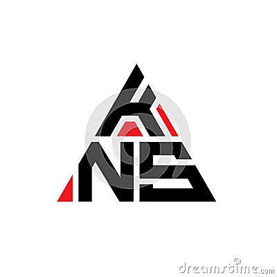 KNS triangle letter logo design with triangle shape. KNS triangle logo design monogram. KNS triangle vector logo template with red Vector Illustration