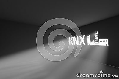 KNX rays volume light concept Cartoon Illustration