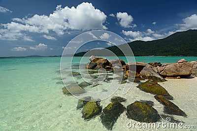 Turquoise sea in Ko Lipe. Satun province. Thailand Stock Photo