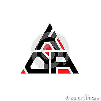 KOA triangle letter logo design with triangle shape. KOA triangle logo design monogram. KOA triangle vector logo template with red Vector Illustration